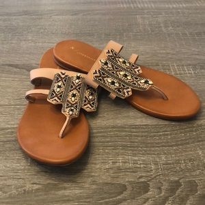 Anthropologie Beaded Sandal
